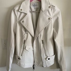 GUESS White Leather Jacket
